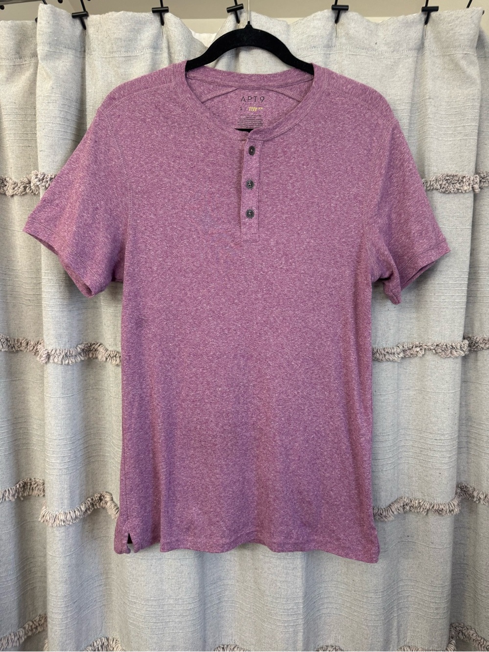 Apt. 9 Men's Soft Purple Premier Flex 3-Button Henley - SIZE S